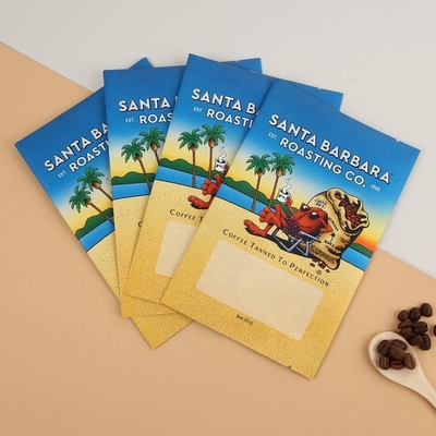 Stampa digitale personalizzata sacchetto in plastica e alluminio con stampa personalizzata per caffè e snack, sacchetto a tre lati sigillati, busta piatta, sacchetto sigillato sul retro