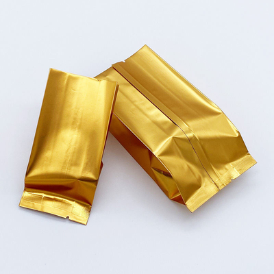 Busta stand-up a soffietto laterale con logo personalizzato, fondo piatto, bustine di tè in foglio di alluminio con termosaldatura CPP e PE per confezionamento alimentare in plastica