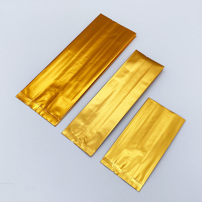 Busta stand-up a soffietto laterale con logo personalizzato, fondo piatto, bustine di tè in foglio di alluminio con termosaldatura CPP e PE per confezionamento alimentare in plastica