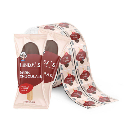 Film in rotolo plastico per imballaggio alimentare stampato personalizzato per gelato, film in rotolo laminato in foglio di alluminio