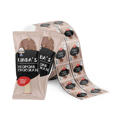 Film in rotolo plastico per imballaggio alimentare stampato personalizzato per gelato, film in rotolo laminato in foglio di alluminio