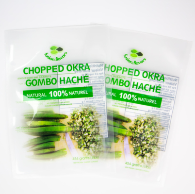Stampa digitale personalizzata Imballaggio di okra tritato trasparente da 1 libbra Sacchetto di plastica Sacchetto di aspirapolvere per verdure