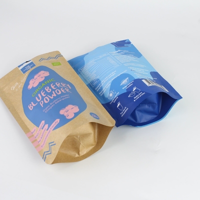 Borsa verticale con logo personalizzato all'ingrosso, sacchetto per imballaggio per alimenti, sacchetto per imballaggio in polvere richiudibile