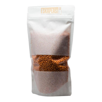 Borsa in pelle di vacchetta bianca (sacchetto verticale) con finestrella, cerniera stampata personalizzata, sacchetto verticale in carta kraft/sacchetto per confezioni alimentari