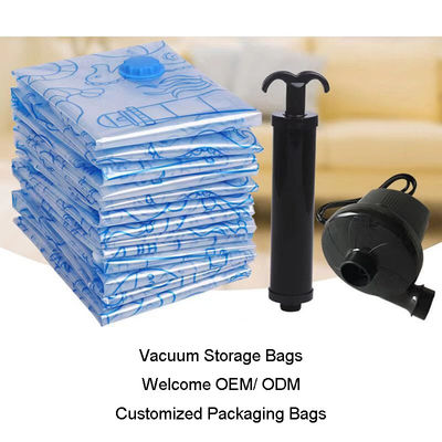 70 - 100 micron di borse della chiusura sottovuoto per i vestiti con la pompa per il materasso pieghevole