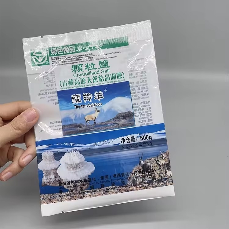 Stampa personalizzata sigillo a tre lati sacchetto sigillo posteriore a vuoto per sale sacchetto sigillo in plastica bianca Mylar Zipper con finestra chiara
