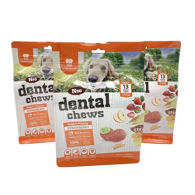 Retorta di sigillamento a otto lati imballaggio di plastica per cani pasto per gatti zip di stoccaggio lato guarnizione stand up sacchetto per alimenti per animali domestici