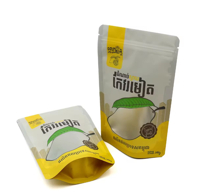 Borse alimentari in plastica stratificata ri-chiudibile imballaggio personalizzato stampato progettato Ziplock Poly Bag per frutta secca