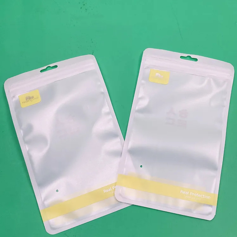 Logo Hi-Q personalizzato auto sigillatore cerniera di plastica imballaggio al dettaglio trilaterale sigillo laminato cerniera di plastica borse