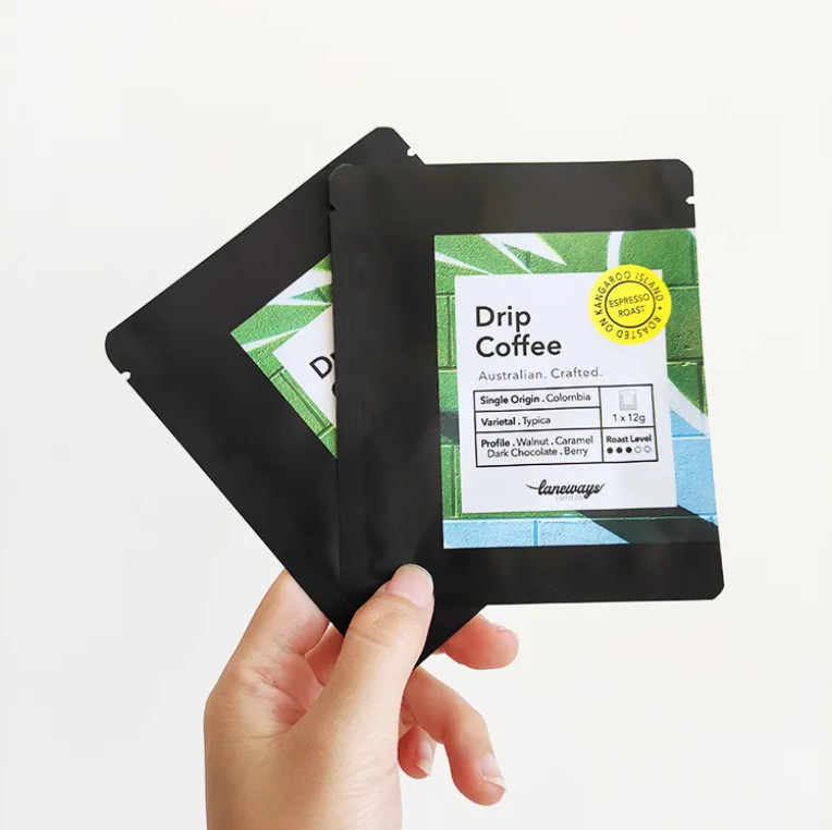 Digitale stampato 3 lati sigillato Flat sacchetto sacchetto per filtro di caffè a goccia imballaggio ascensione orecchio sacchetto di caffè