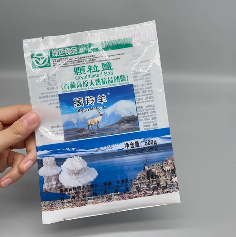 Stampa personalizzata sigillo a tre lati sacchetto sigillo posteriore a vuoto per sale sacchetto sigillo in plastica bianca Mylar Zipper con finestra trasparente