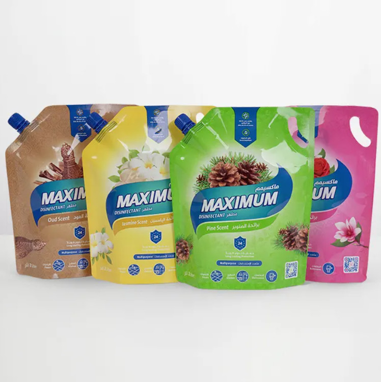 Imballaggio personalizzato ad alta capacità per sacchetti in piedi per detersivi liquidi con sacchetti di plastica con becco d'angolo