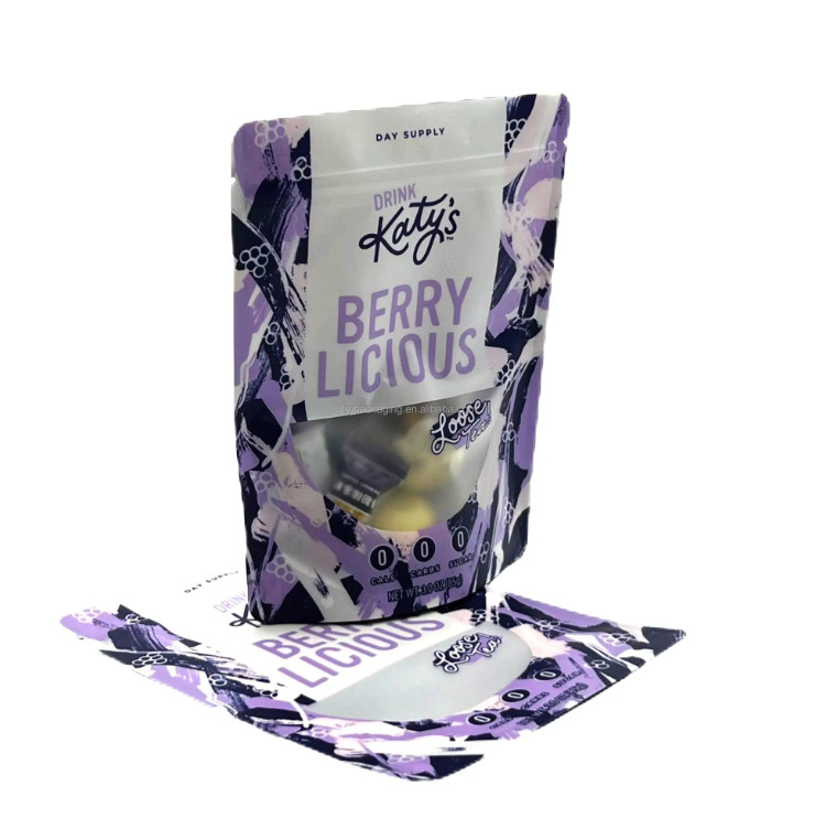 PET riciclabile Mylar Ziplock Stand Up Pocket Bag Erbe verdi foglie sciolte Negro Caffè Doypack Sachet Matcha Tea Bag