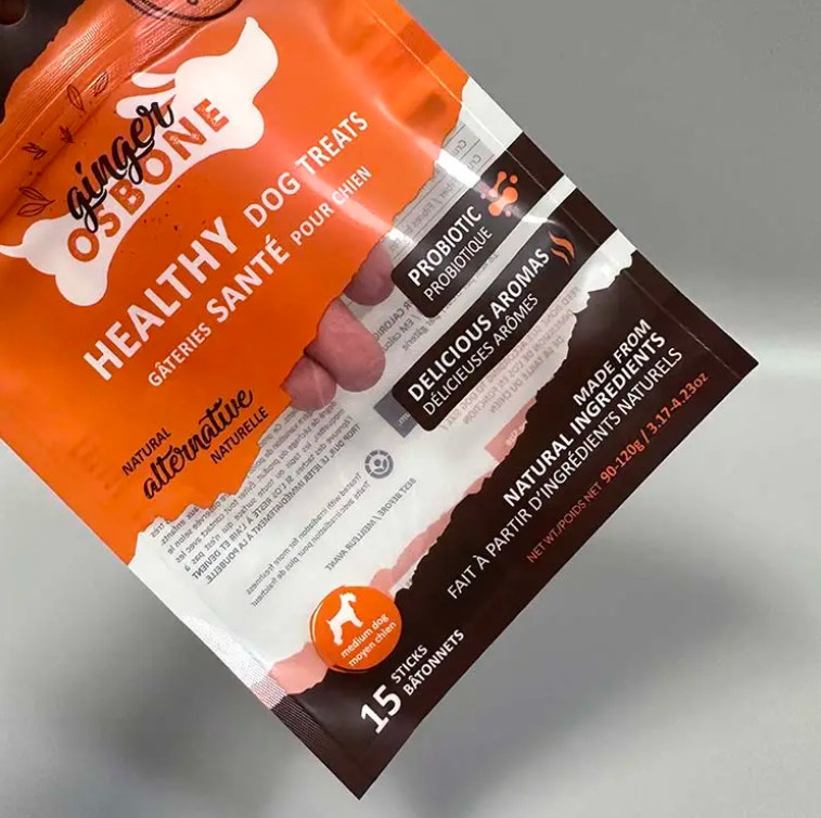 Stampa personalizzata sigillo a 3 lati sacchetto trasparente cibo per cani gatti snack sacchetto imballaggio sacchetto Mylar