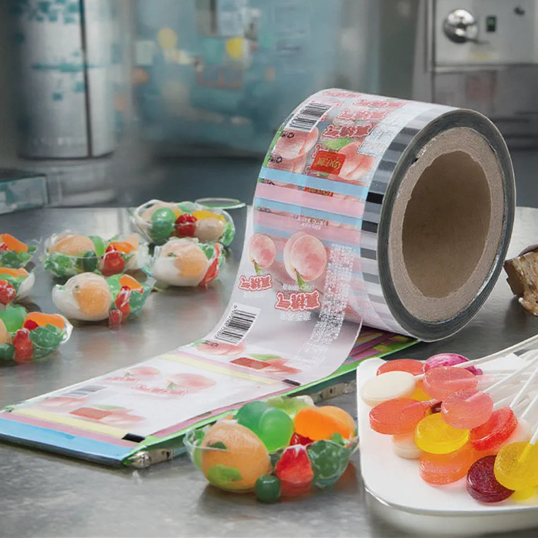 Stampa su misura Filtro di imballaggio a sfera di sacchetto di qualità alimentare Pe Bopp Caramelle Lollipop Cioccolato Alimenti auto-imballaggio Filtro a sfera di imballaggio