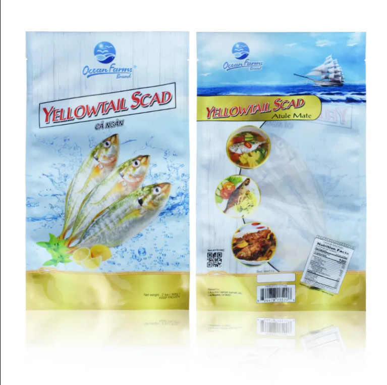Sello termico stampatore personalizzato Manicotti a prova di perdite a tre lati Sacchetto di plastica per imballaggio di alimenti surgelati