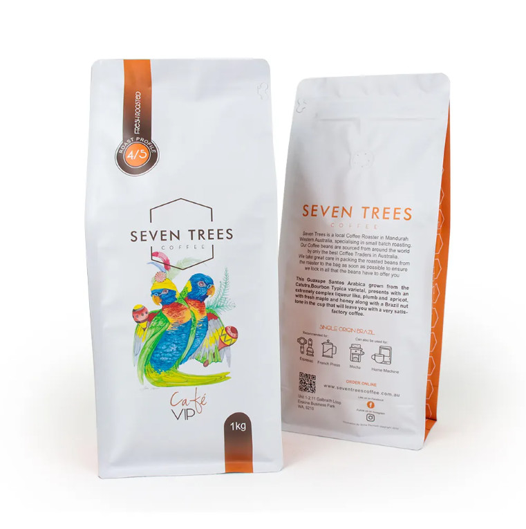 Stampa personalizzata LOGO Bottom Flat Bag Gusset Sello a otto lati Sacchetto alimentare per animali da compagnia Rice Cookie Dry Goods Food Sacchetto di plastica per caffè