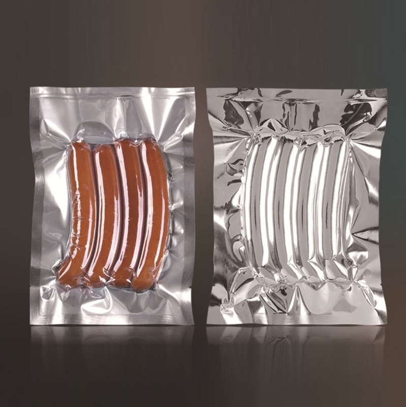Plastico per alimenti personalizzato, alluminio puro, sacchetto a vuoto sigillato a 3 lati trasparente, sacchetto a vapore, imballaggio per la conservazione degli alimenti