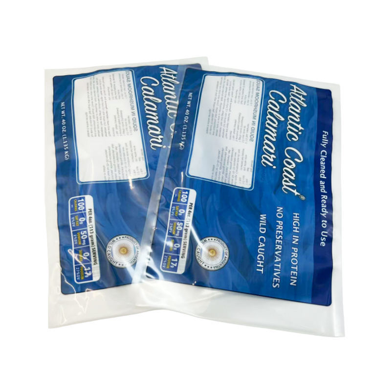 Sacchetti termosaldati con logo personalizzato, sigillati su tre lati, per alimenti surgelati, imballaggio in plastica sottovuoto, sacchetti per confezionamento carne con finestra